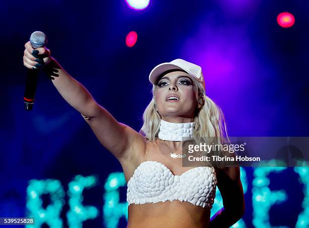 Bebe Rexha performs at the LA PRIDE Music Festival 2016 on June 11, 2016 in West Hollywood, California.