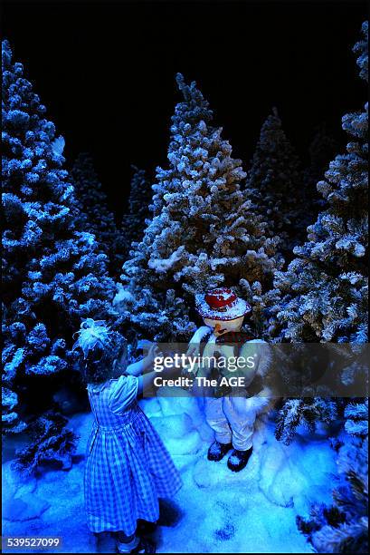 Its snowing in Melbourne at the Melbourne Exhibition Centre where a Santa Fantasy Xmas Land has been created. THE AGE NEWS Picture by SANDY SCHELTEMA