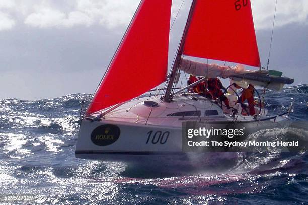Horwath crossing Bass Strait in the 2004 Sydney to Hobart Yacht Race. 27 December 2004 SMH Picture by DALLAS KILPONEN