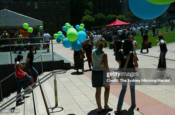 Prospective university students at the University of New South Wales open day goes about gathering information on available courses on Wednesday 5...