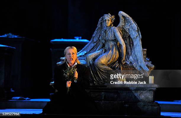 Diana Damrau as Lucia in the Royal Opera's production of Gaetano Donizetti's "Lucia Di Lammermoor" directed by Katie Mitchell and conducted by Daniel...