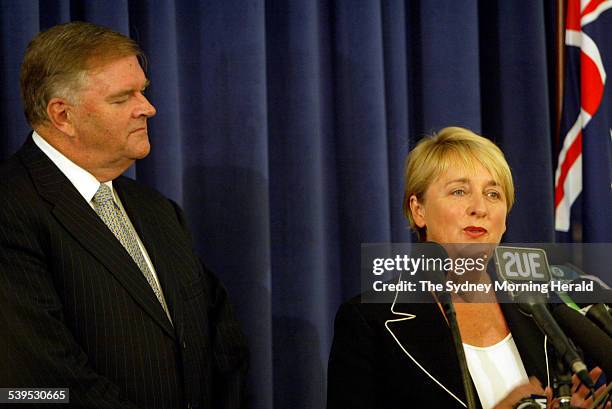 Kim Beazley and Deputy Labor Party leader Jenny Macklin hold a press conference on 28 December 2005 after he was named the new Labor Party leader...