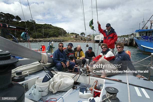Crew members from the yacht Dream Venture who had to retire their yacht in the Rolex Sydney to Hobart Yacht Race at 3am Tuesday morning and are now...