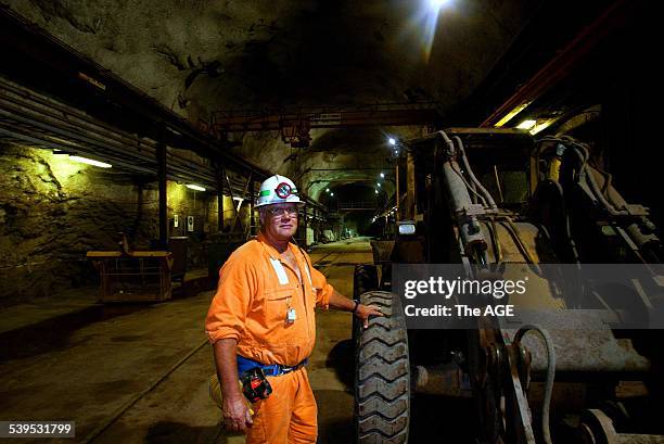 Colin Boothey, Production Superintendent at the Olympic Dam Mine in South Australia. The mine, belonging to Western Mining Corp., produces uranium,...
