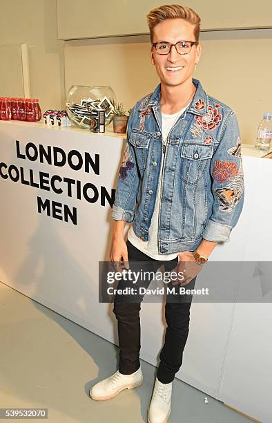 Oliver Proudlock attends the Christopher Raeburn show during The London Collections Men SS17 at BFC Show Space on June 12, 2016 in London, England.