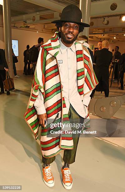 Charley Van Purpz attends the Christopher Raeburn show during The London Collections Men SS17 at BFC Show Space on June 12, 2016 in London, England.