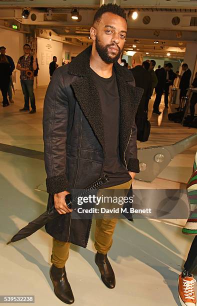 Oritse Williams attends the Christopher Raeburn show during The London Collections Men SS17 at BFC Show Space on June 12, 2016 in London, England.