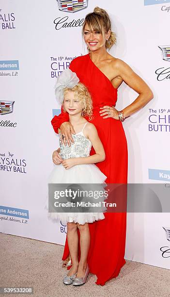 Rebecca Gayheart and daughter, Billie Beatrice Dane arrive at the 15th Annual Chrysalis Butterfly Ball held at a private residence on June 11, 2016...