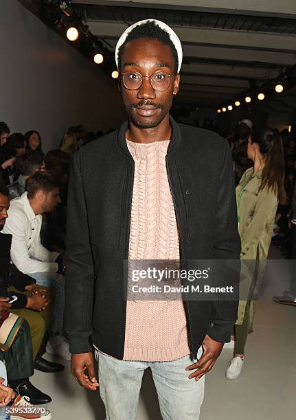 Nathan Stewart-Jarrett attends the Christopher Raeburn show during The London Collections Men SS17 at BFC Show Space on June 12, 2016 in London,...