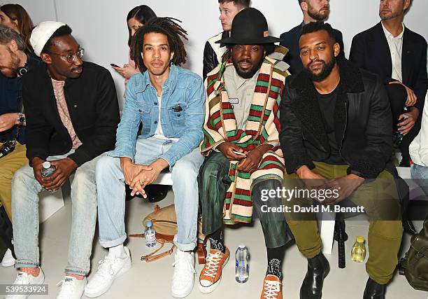 Nathan Stewart-Jarrett, Sean Frank, Charley Van Purpz and Oritse Williams attend the Christopher Raeburn show during The London Collections Men SS17...