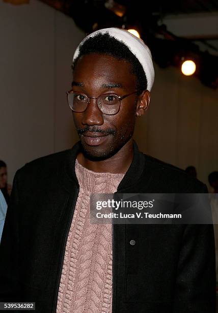 Nathan Stewart-Jarrett attends the Christopher Raeburn show during The London Collections Men SS17 at on June 12, 2016 in London, England.