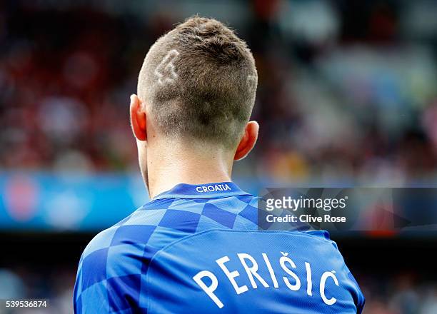 Ivan Perisic of Croatia reacts during the UEFA EURO 2016 Group D match between Turkey and Croatia at Parc des Princes on June 12, 2016 in Paris,...