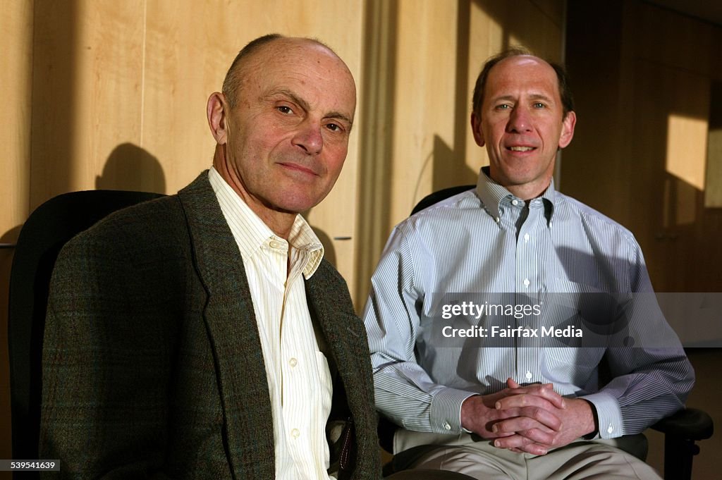 L-R; Gene Fama and Ken French, 21 June 2005. AFR Picture by JIM RICE