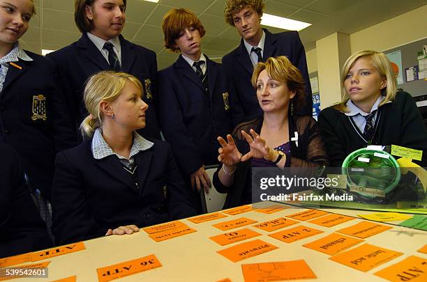 Merryn Evergreen shows year 12 students at St. Leonard's College her Mind Map method for learning Biology. St. Leonard's College. THE AGER EDUCATION...