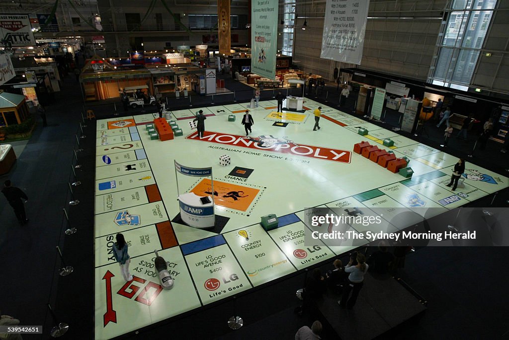 Sydney 2005 Home Show - photo shows the world's largest Monopoly board in action