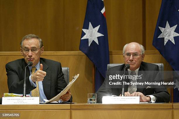 Press conference following the annual COAG meeting with state premiers - ACT John Stanhop, SA Mike Rann, QLD Peter Beattie, NSW Bob Carr, Victoria...