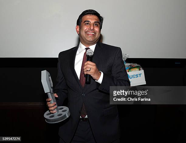 December 5 Los Angeles,Calif. --- Aditya Sood, producer of The Martian and Deadpool receives the Best Picture award during the 2nd Annual Raw Science...