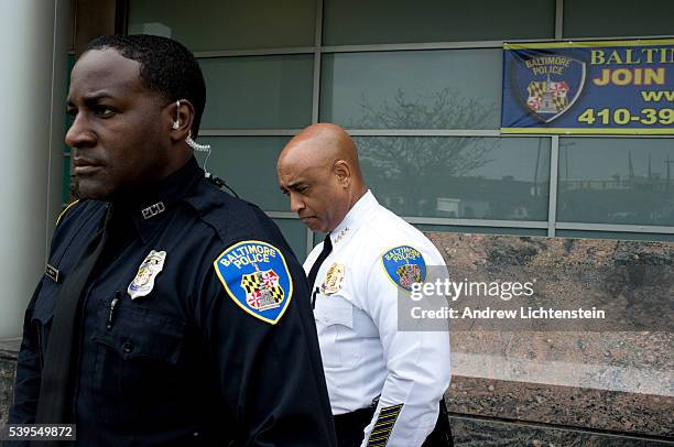 Baltimore Police Commissioner Anthony Batts announces at police headquarters that little progress has been made int the investigation of how Freddie...