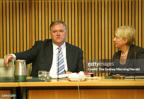 Shadow Ministry meeting at Parliament House on 7 March 2005. Leader Kim Beazley and Jenny Macklin SMH NEWS Picture by PENNY BRADFIELD