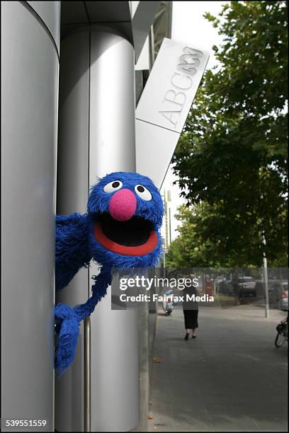 Grover the muppet at the ABC studios Southbank 7th March 2005. AGE METRO Picture by CATHRYN TREMAIN