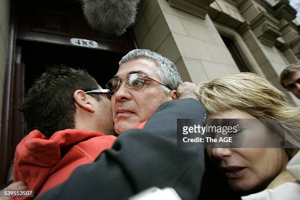 Dominic Mick Gatto walked free from the Supreme Court after being aquitted of murdering Andrew Veniamin in a Carlton restaurant in 2004 - hugs his...