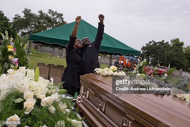 Close friends and family attend the burial service for Ethel Lance, one of the nine parishioners killed by a racist gunman at the historical Emanuel...