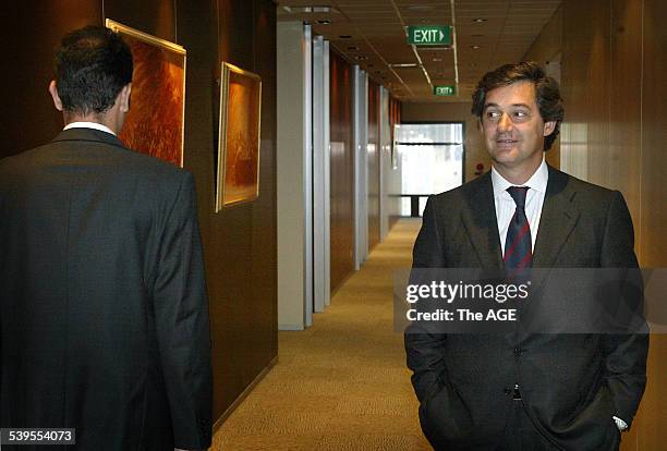 Jose Manuel Entrecanales Domecq, President of Acciona the Spanish company which wants to buy Pacific Hydro in Melbourne on 5th April, 2005. THE AGE...