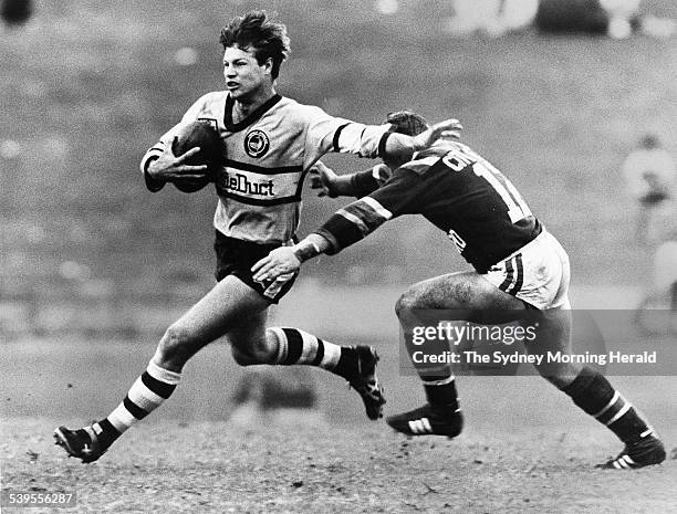 Rugby League. Easts v Cronulla, Henson Park. Andrew Ettingshausen pictured, 17 May 1987. SMH Picture by ROBERT PEARCE