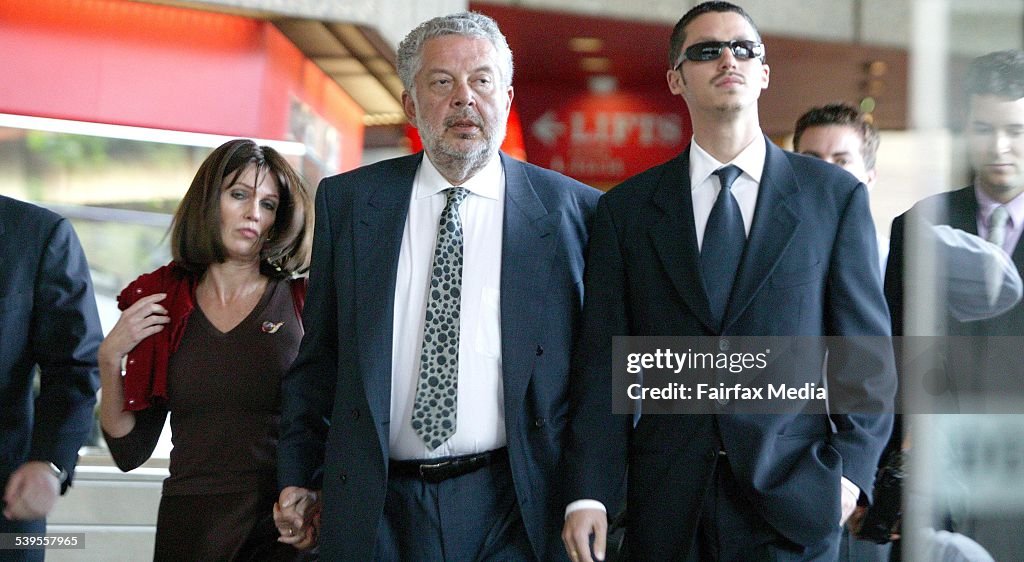 Rene Rivkin leaves the NSW Supreme Court flanked by his wife and son ...