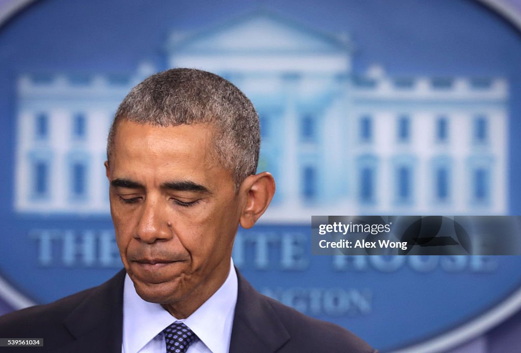 President Obama Makes Statement On Mass Shooting In Orlando At White House