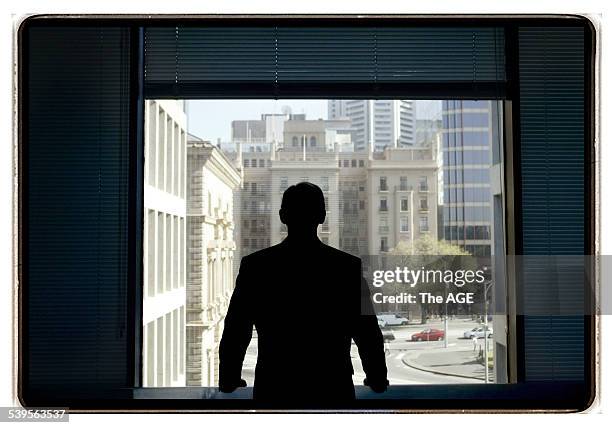 Treasurer John Brumby, takes time out to look over the city after putting the final touches on the budget to be presented to the Victorian public...