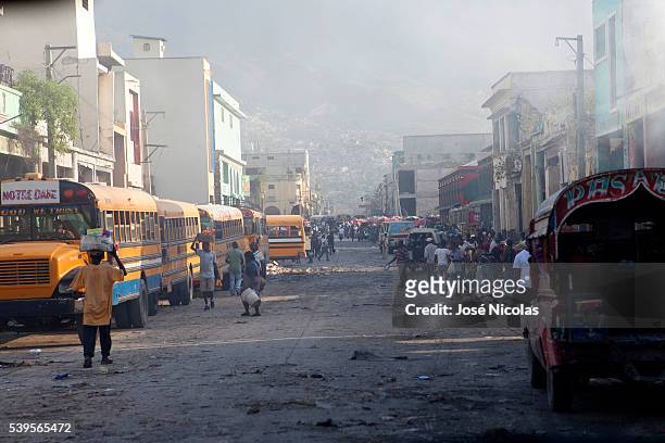 In the streets of Port au Prince, near the city hall.