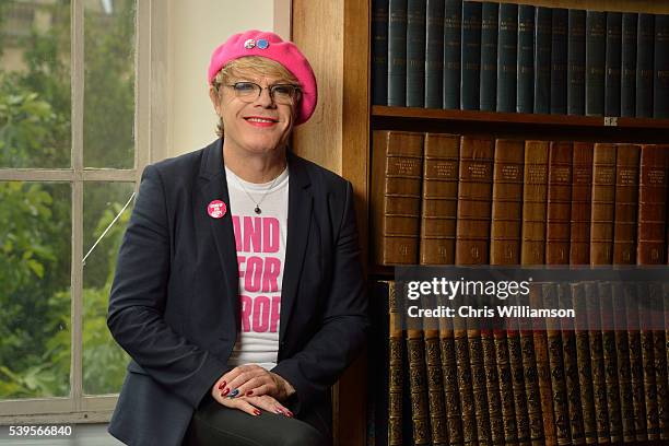 Eddie Izzard poses before addressing The Cambridge Union on the EU Referendum on June 12, 2016 in Cambridge, Cambridgeshire. After joining Labour...
