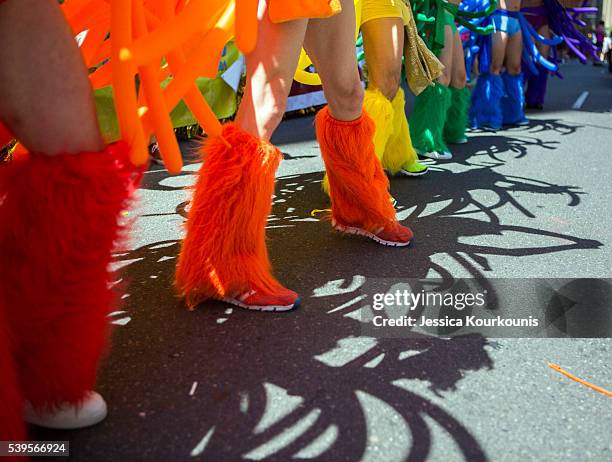 Members of the Gays Mens Choir participate in the 2016 Gay Pride Parade march through downtown on June 12, 2016 in Philadelphia, Pennsylvania. The...