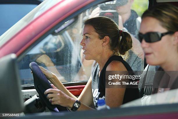 Photo shows Mercedes Corby leaving the Kerobokan jail in Bali with Alyth McCoomb after visiting Schapelle with Ron Bakir and Robyn Tampoe on 25th...