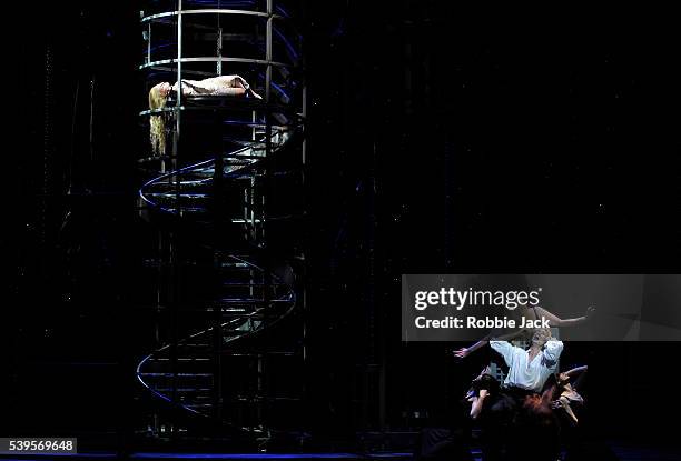 Jacques Imbrailo as Pelleas and Jugita Adamonyte as Melisande with artists of the company in Welsh National Opera's production of Claude Debussy's...