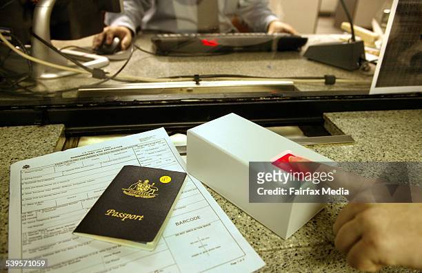 New procedures in relation to obtaining a visa to the USA, 29 August 2004. AFR Picture by JIM RICE
