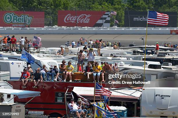 View of the infield during the NASCAR Sprint Cup Series FireKeepers Casino 400 at Michigan International Speedway on June 12, 2016 in Brooklyn,...