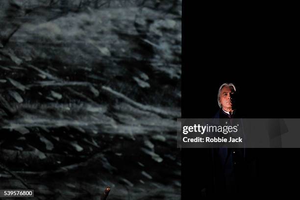 Dmitri Hvorostovsky as Eugene Onegin in the Royal Opera's production of Pyotr Il'yich Tchaikovsky's Eugene Onegin directed by Kasper Holten and...