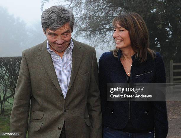 The parents of Kate Middleton, Michael and Carole, makes a statement on the engagement of their daughter to Prince William, outside their home near...