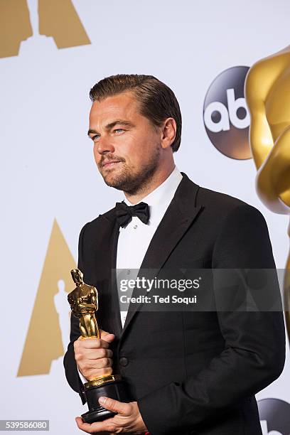 88th Academy Awards press room Leonardo DiCaprio, winner of best actor in a leading role at the 88th Academy Awards for the film "The Revenant."