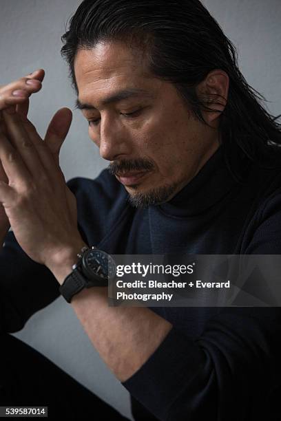 Actor Hiroyuki Sanada is photographed for August Man on May 5, 2015 in New York City. PUBLISHED IMAGE.