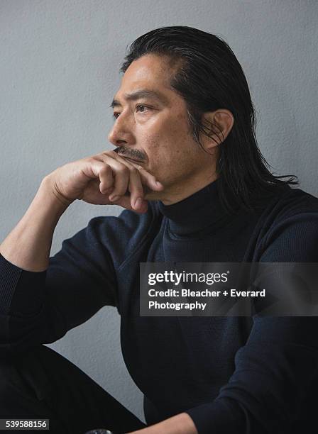 Actor Hiroyuki Sanada is photographed for August Man on May 5, 2015 in New York City.