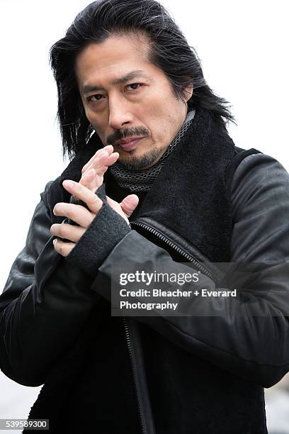 Actor Hiroyuki Sanada is photographed for August Man on May 5, 2015 in New York City. PUBLISHED IMAGE.