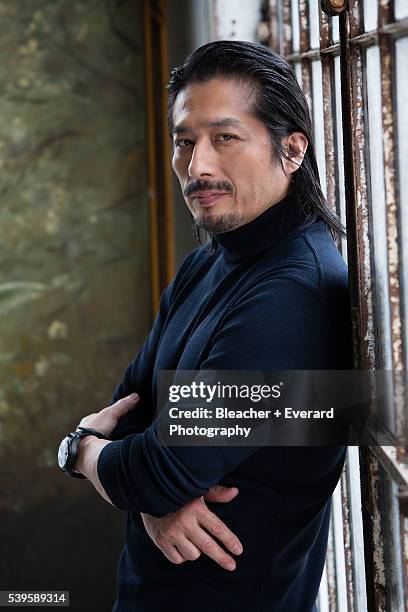 Actor Hiroyuki Sanada is photographed for August Man on May 5, 2015 in New York City.