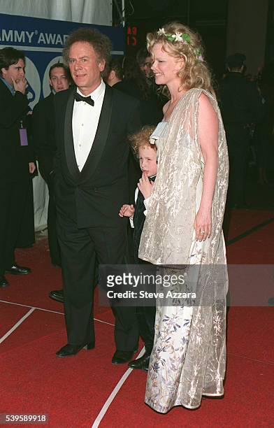 Art Garfunkel and his wife Kim and their son James arrive at the Radio City Music Hall.