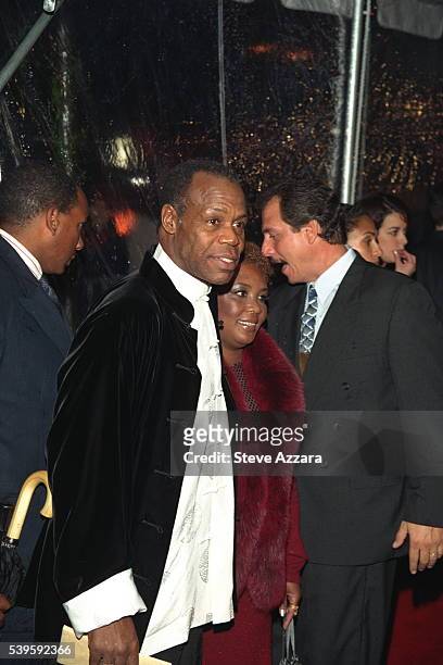 Danny Glover and his wife Asaka arrives at the Ziegfeld Theater.