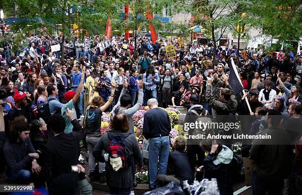 On the morning that Mayor Bloomberg declared that he was going to clean up Zuccotti Park and ban sleeping gear from the area, the mood at "Occupy...