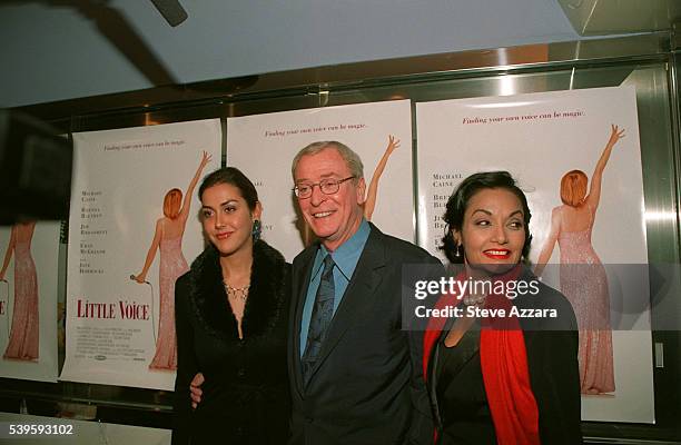 Michael Caine with his daughter Natasha and wife Shakira.