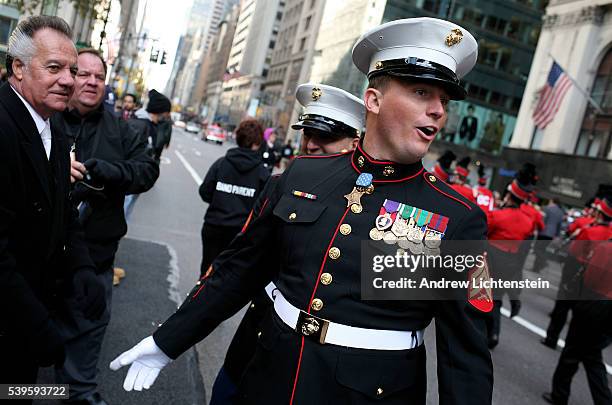 Congressional Medal of Honor recipient Dakota Meyer is excited after meeting an actor from the television series the Sopranos. New York City's...